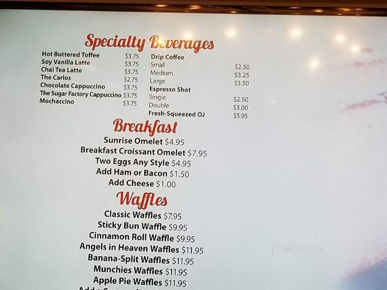 Sugar Factory - New York, NY menu_pic