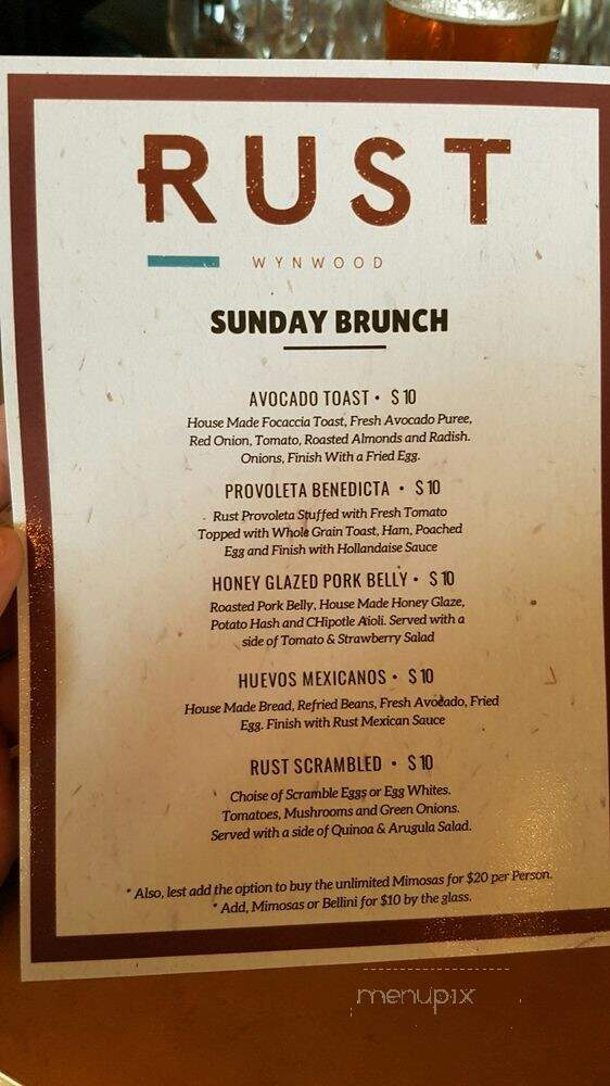 RUST - Miami, FL menu_pic