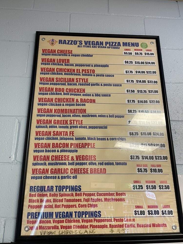 Razzo's Pizza and Salads - Hayward, CA menu_pic