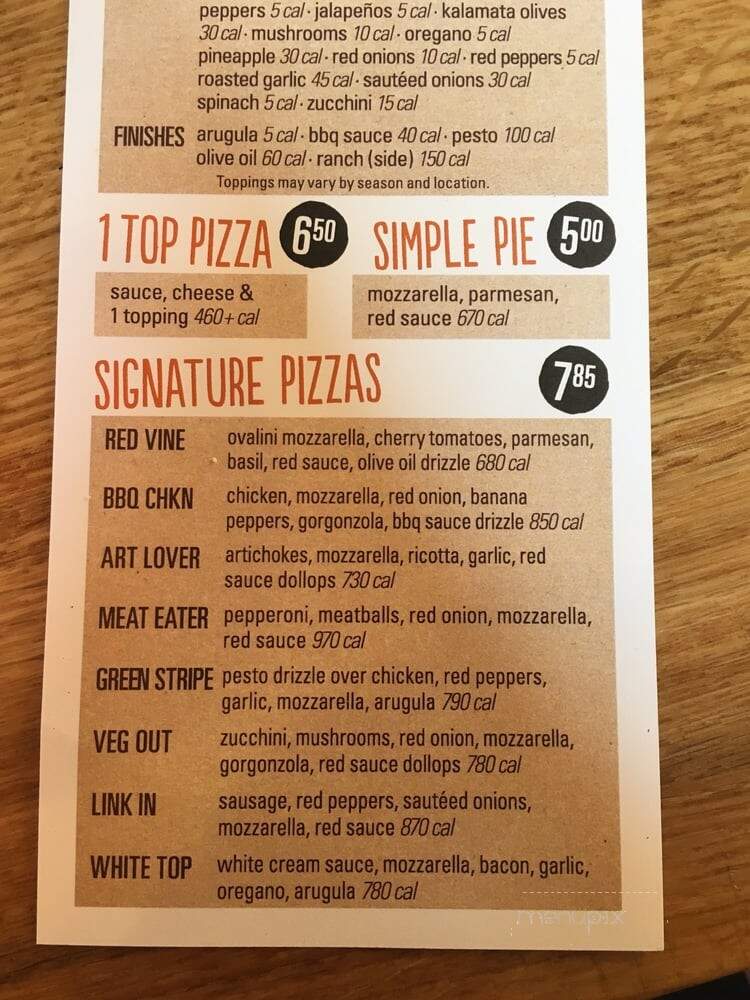 Blaze Fast-Fire'd Pizza - Asheville, NC menu_pic