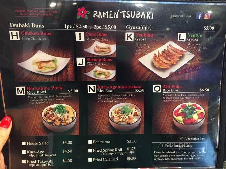 Ramen Tsubaki - Fayetteville, NC menu_pic