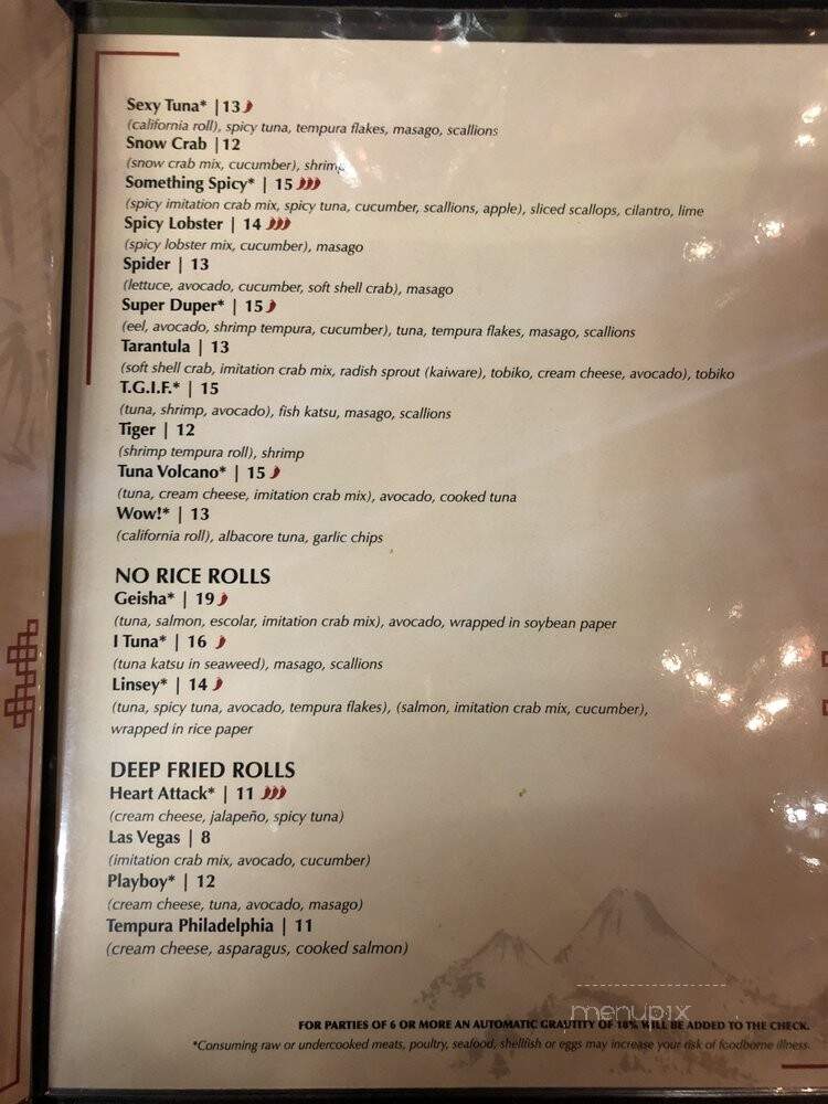 Sushi I - Coeur d'Alene, ID menu_pic
