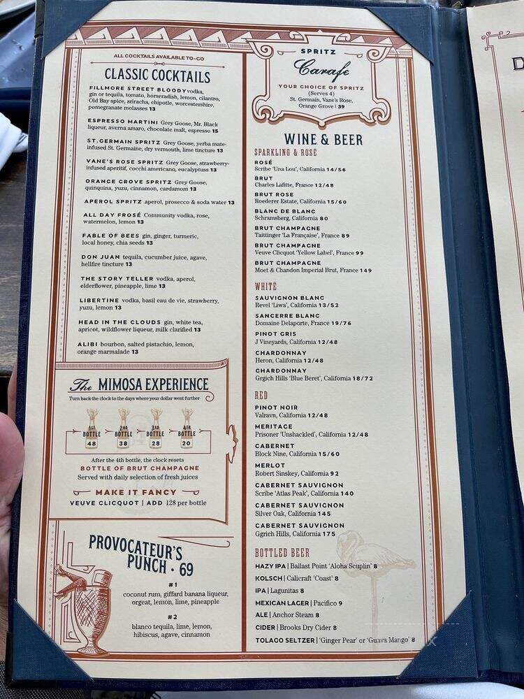 The Dorian - San Francisco, CA menu_pic
