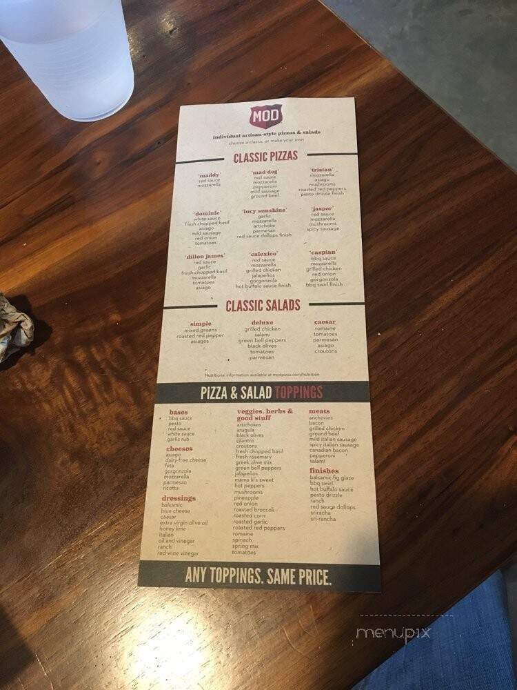 MOD Pizza - Hillsboro, OR menu_pic