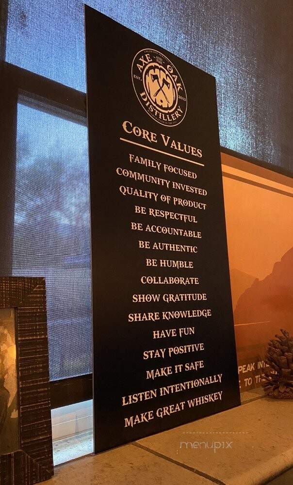 Axe and the Oak Whiskey House - Colorado Springs, CO menu_pic