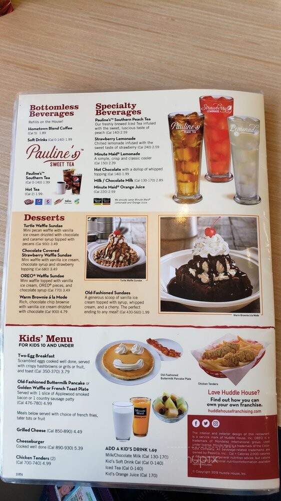Huddle House - Brilliant, AL menu_pic