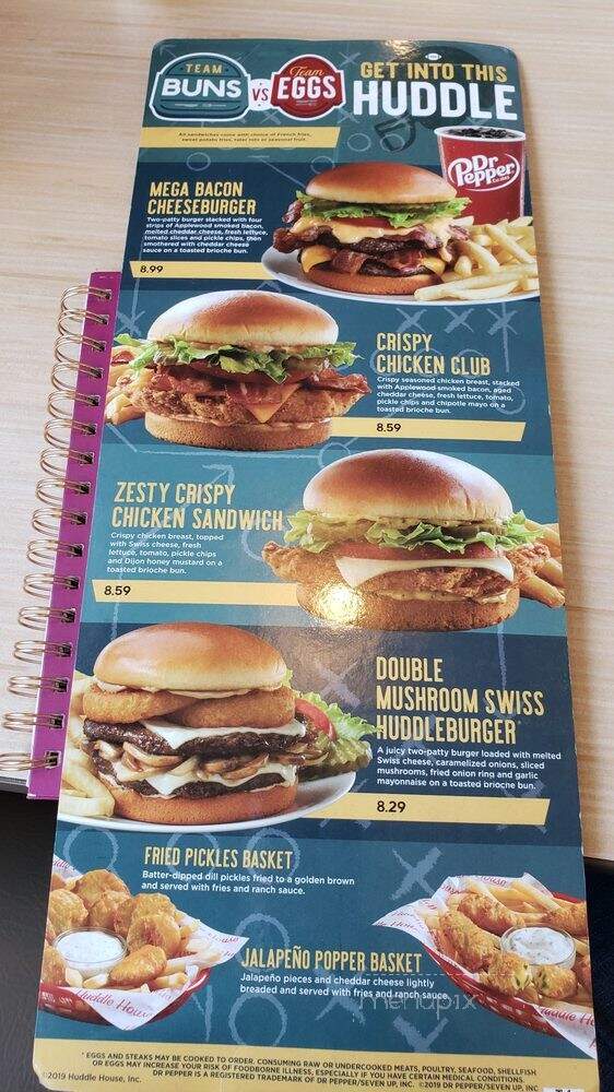 Huddle House - Brilliant, AL menu_pic
