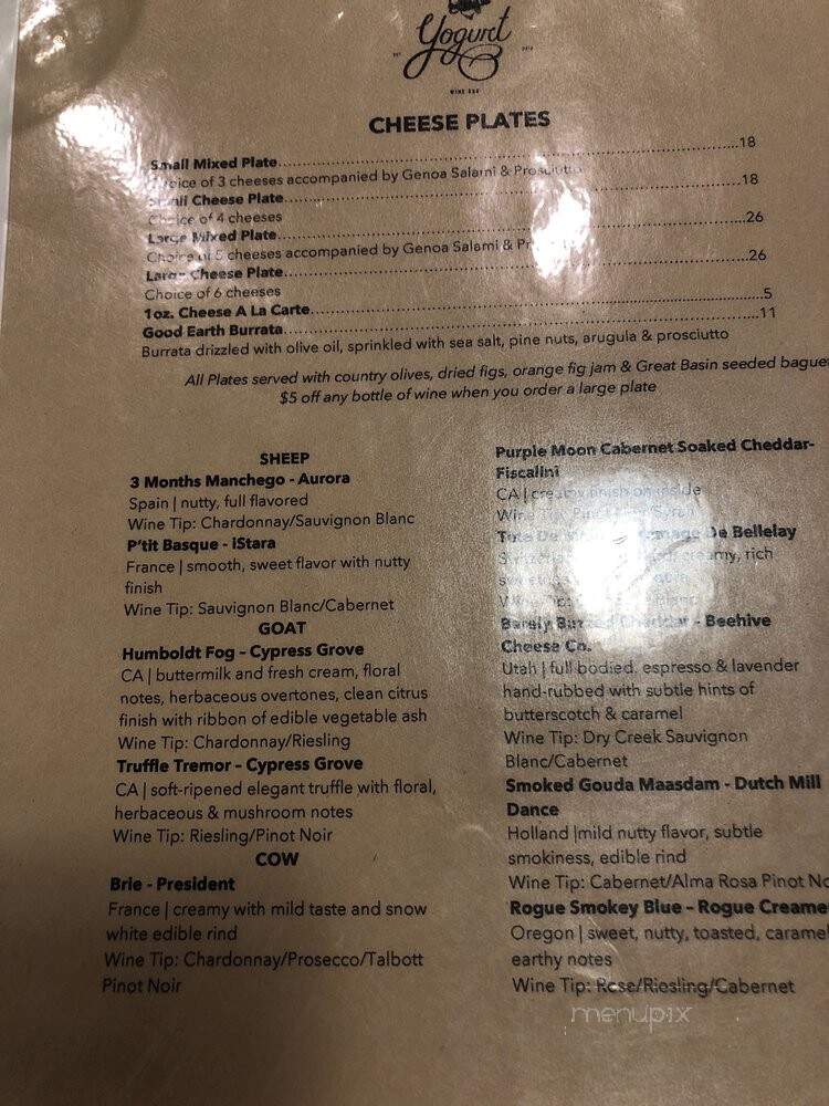 Good Earth Yogurt - Bishop, CA menu_pic