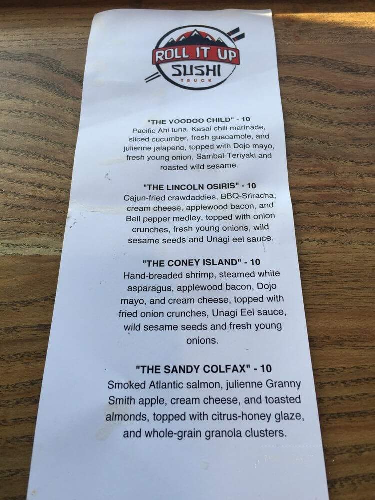 Roll It Up Sushi Truck - Denver, CO menu_pic