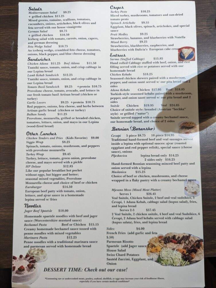 Dalicia Bakery and Coffee Shop - Harrisburg, PA menu_pic