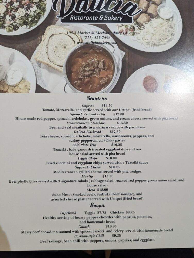 Dalicia Bakery and Coffee Shop - Harrisburg, PA menu_pic