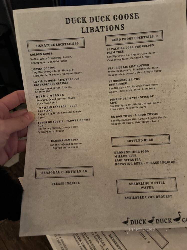 Duck Duck Goose - Bethesda, MD menu_pic