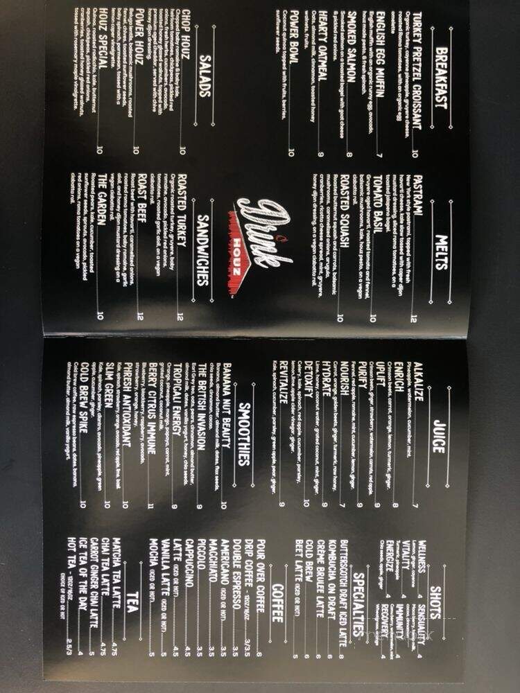 Drink Houz - Los Angeles, CA menu_pic