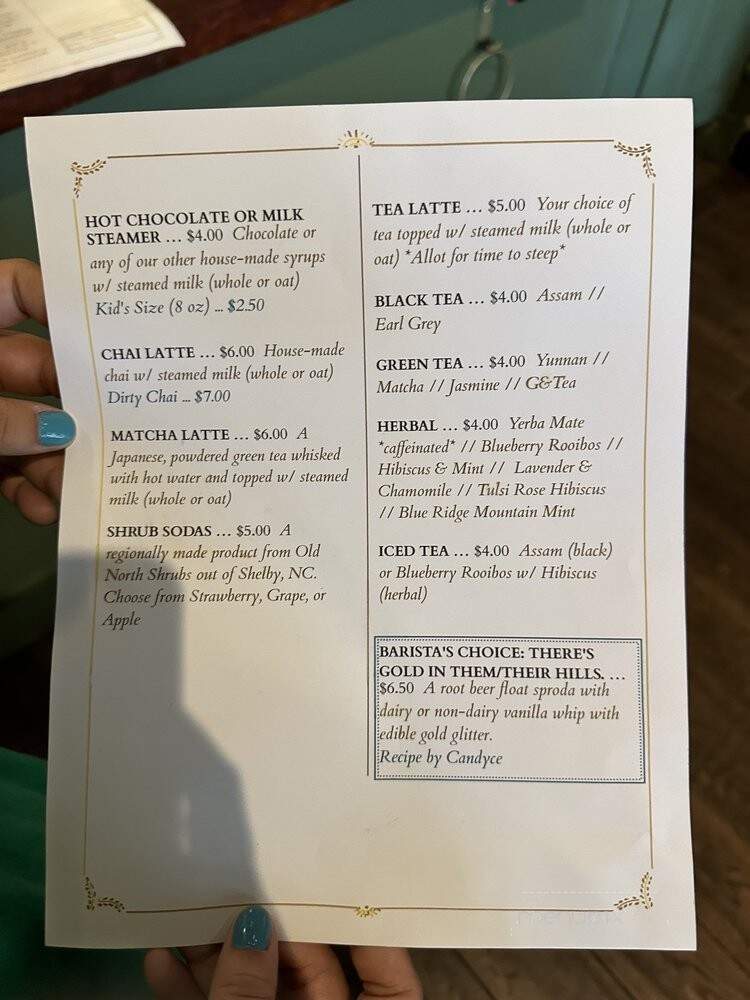 Trade and Lore Coffee - Asheville, NC menu_pic