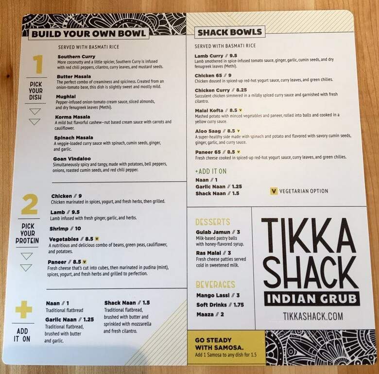 Tikka Shack - Lubbock, TX menu_pic