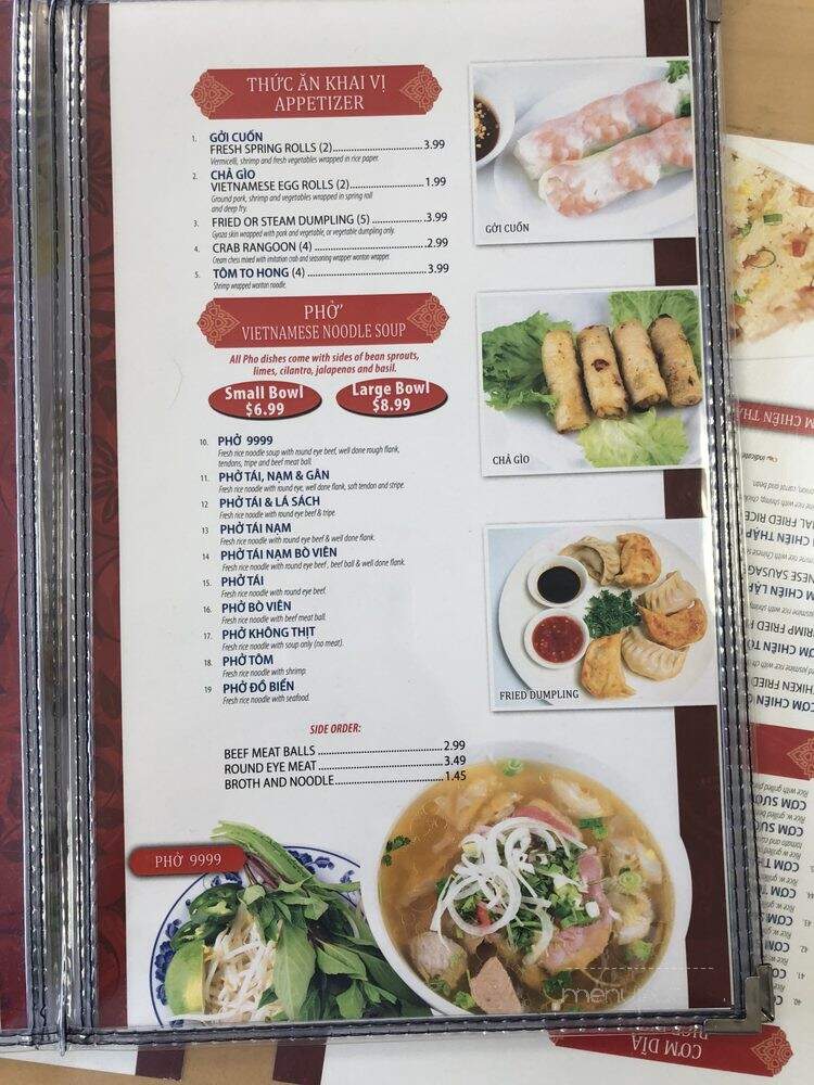 Pho 9999 - Davenport, IA menu_pic