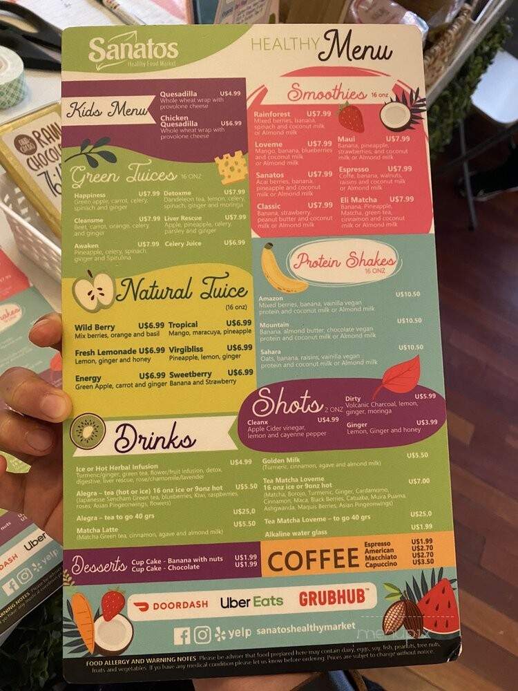 Sanatos Healthy Market - Coral Gables, FL menu_pic