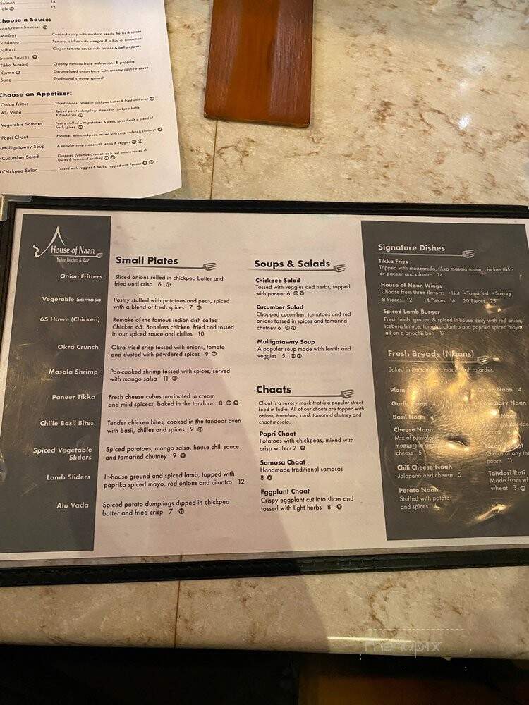 House of Naan Indian Kitchen and Bar - New Haven, CT menu_pic