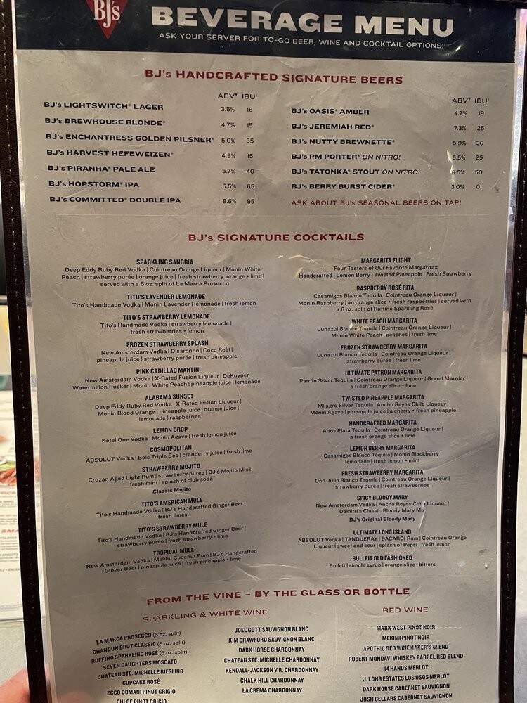 BJ's Restaurant & Brewhouse - Charlottesville, VA menu_pic