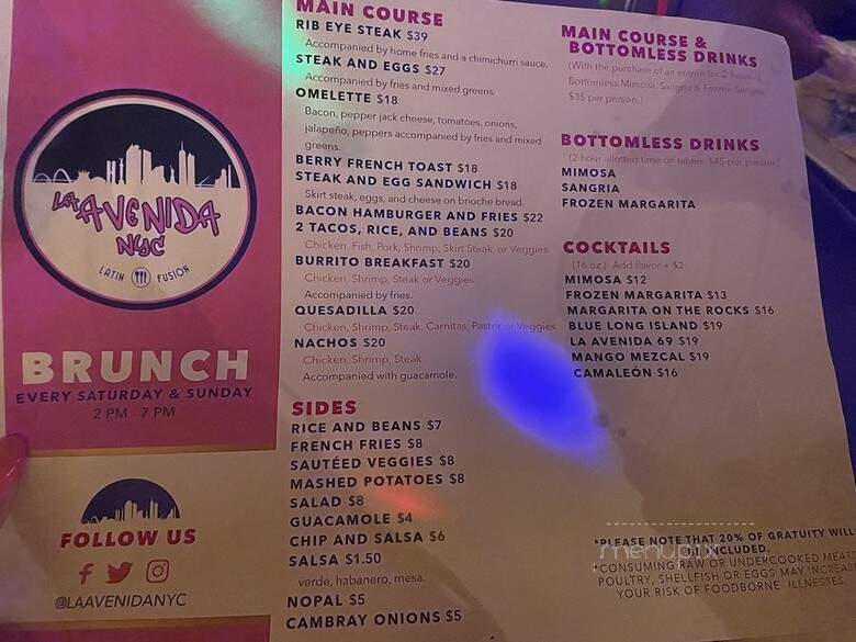 La Avenida - New York, NY menu_pic