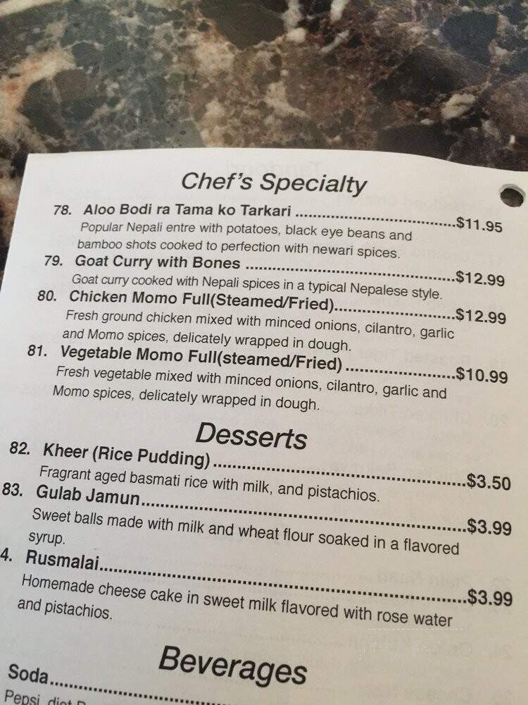 Himalayan Yeti - St. Louis, MO menu_pic