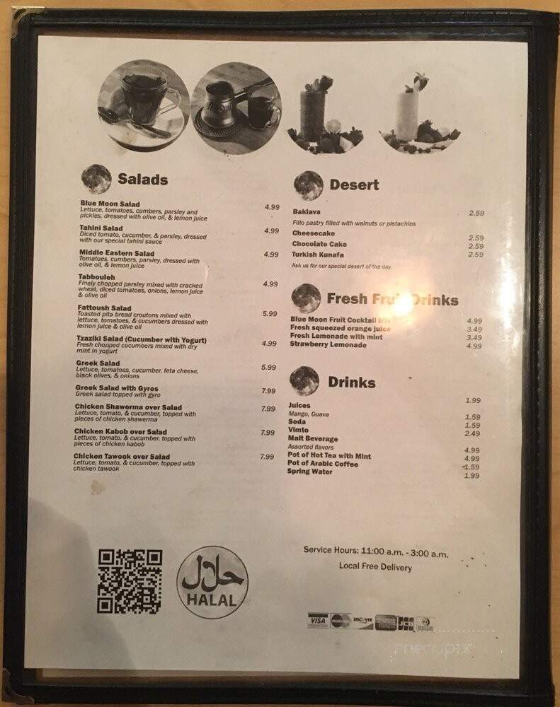 Central Blue Moon Grill and Hookah Lounge - New Britain, CT menu_pic