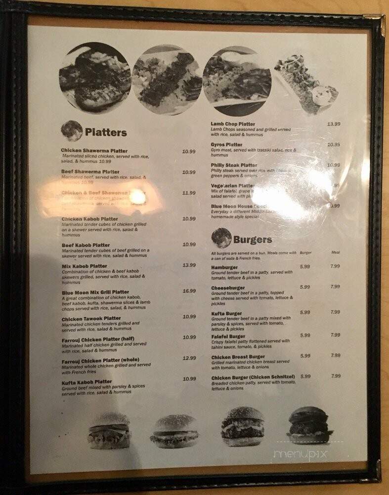 Central Blue Moon Grill and Hookah Lounge - New Britain, CT menu_pic