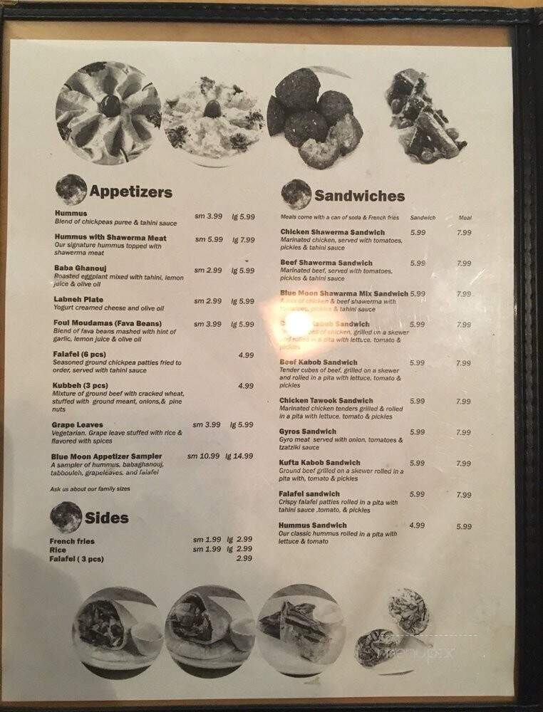 Central Blue Moon Grill and Hookah Lounge - New Britain, CT menu_pic