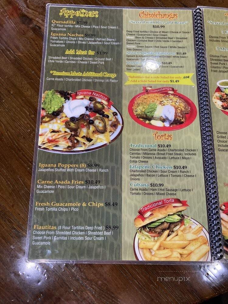 Green Iguana Mexican Restaurant - St. George, UT menu_pic