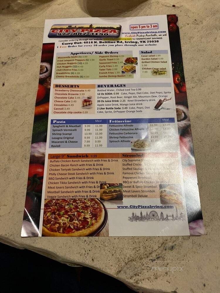 City Pizza + Wings - Irving, TX menu_pic