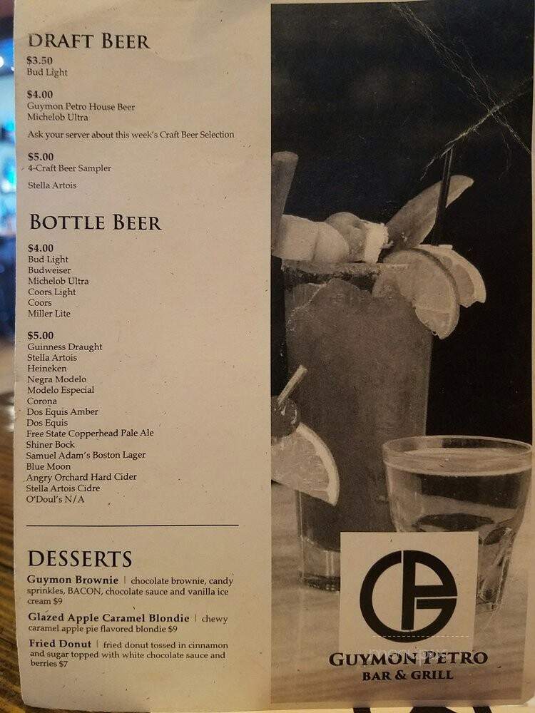 Guymon Petro Bar & Grill - Dodge City, KS menu_pic