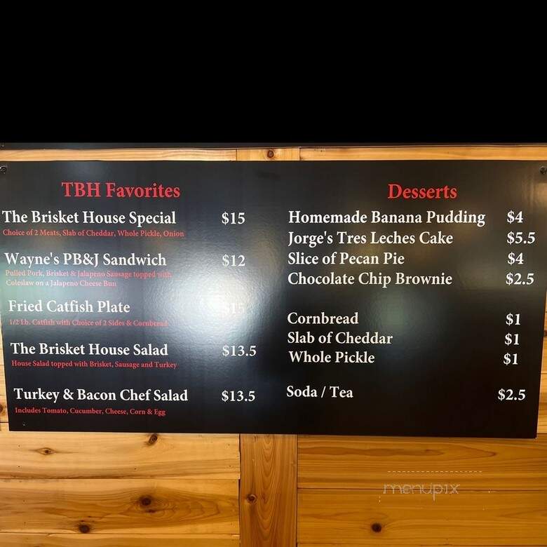 The Brisket House - Houston, TX menu_pic