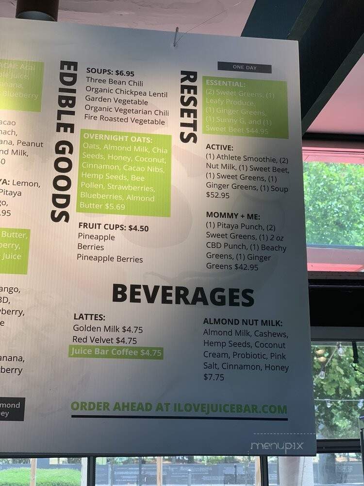Juice Bar - Nashville, TN menu_pic