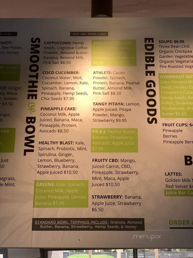 Juice Bar - Nashville, TN menu_pic