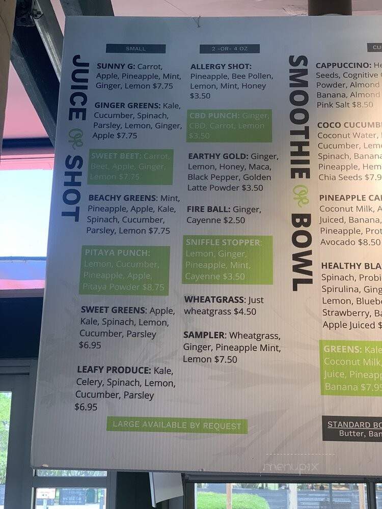 Juice Bar - Nashville, TN menu_pic