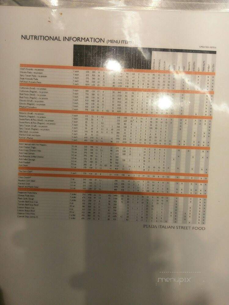 Piada Italian Street Food - Houston, TX menu_pic