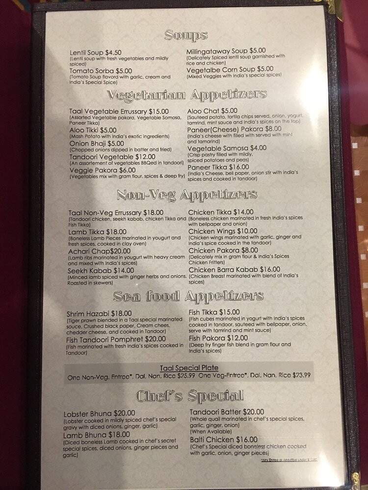 Tandoor Banquet & Bar - Lake Forest, CA menu_pic