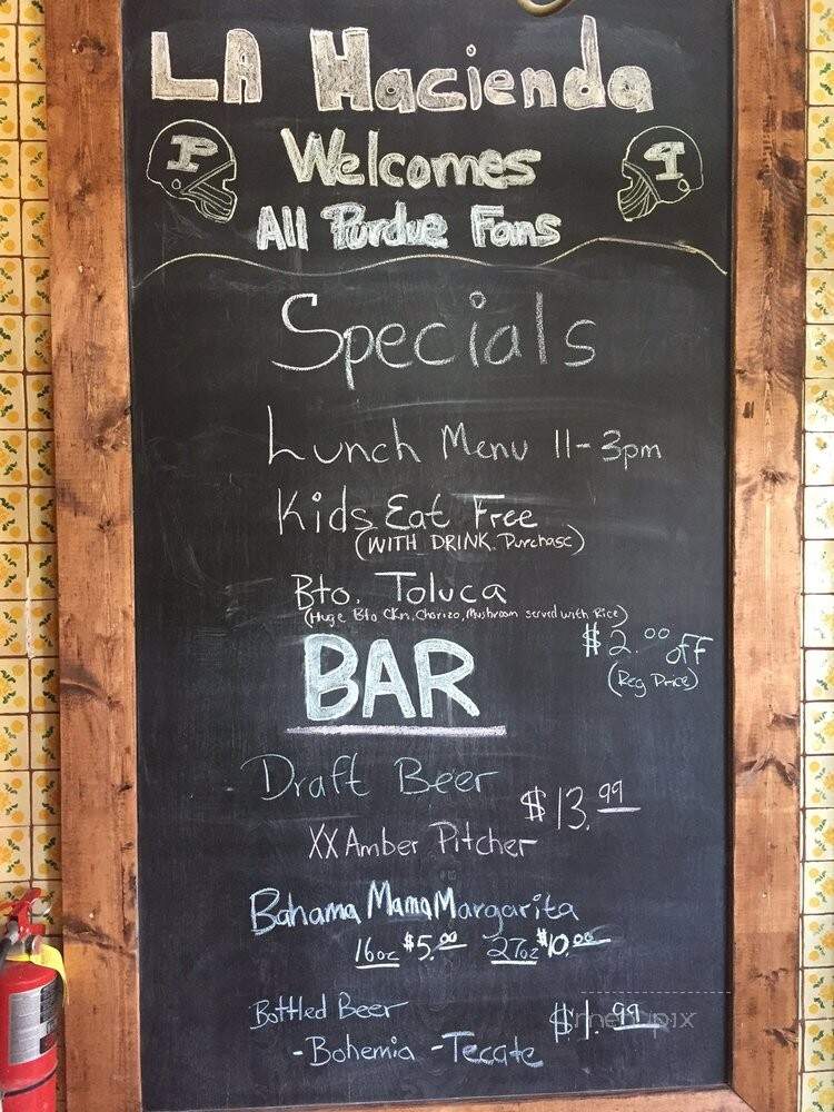 La Hacienda - West Lafayette, IN menu_pic