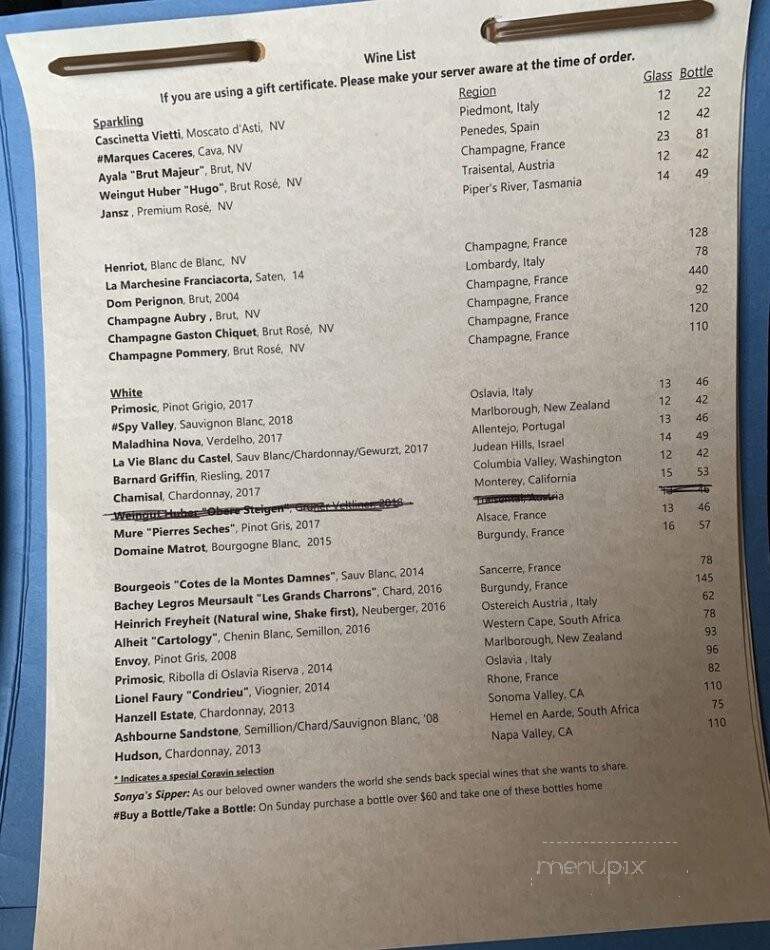 J9 Wine Bar - Chicago, IL menu_pic