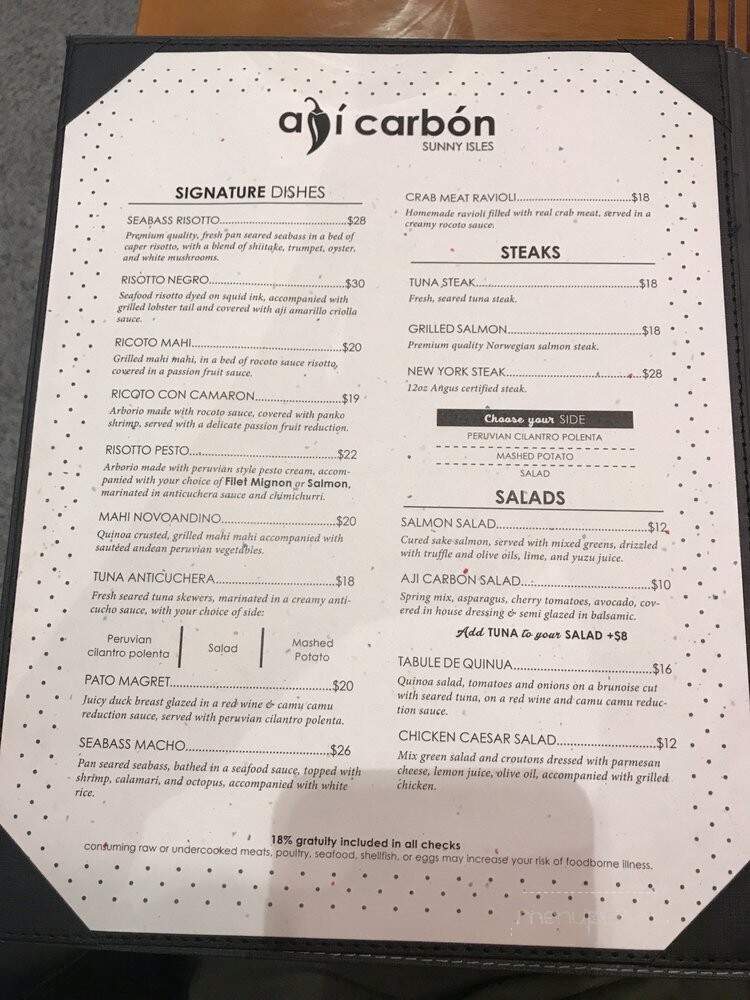 Aji Carbon Sunny Isles - Miami, FL menu_pic