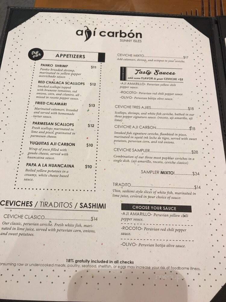 Aji Carbon Sunny Isles - Miami, FL menu_pic