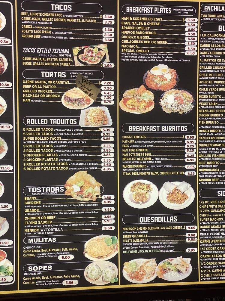 Castaneda Mexican Food - Hemet, CA menu_pic