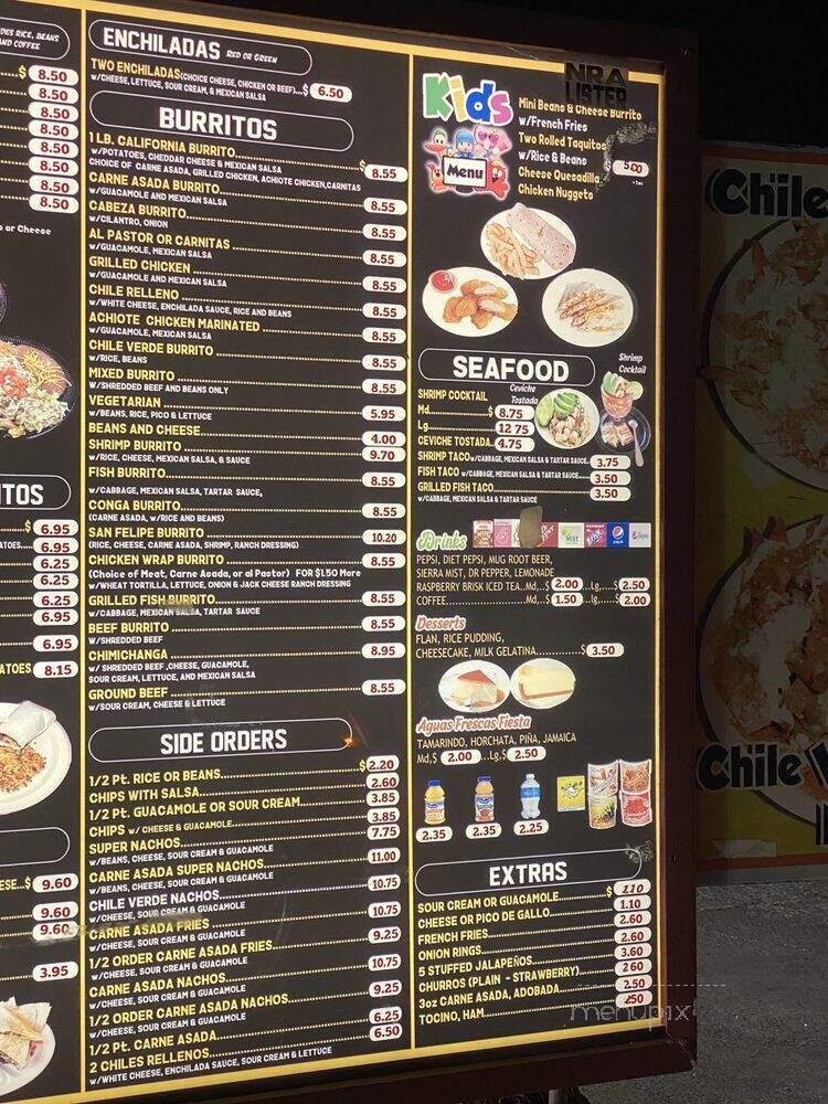 Castaneda Mexican Food - Hemet, CA menu_pic