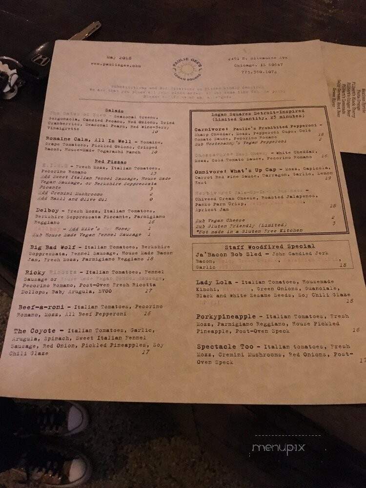 Paulie Gee's Logan Square - Chicago, IL menu_pic