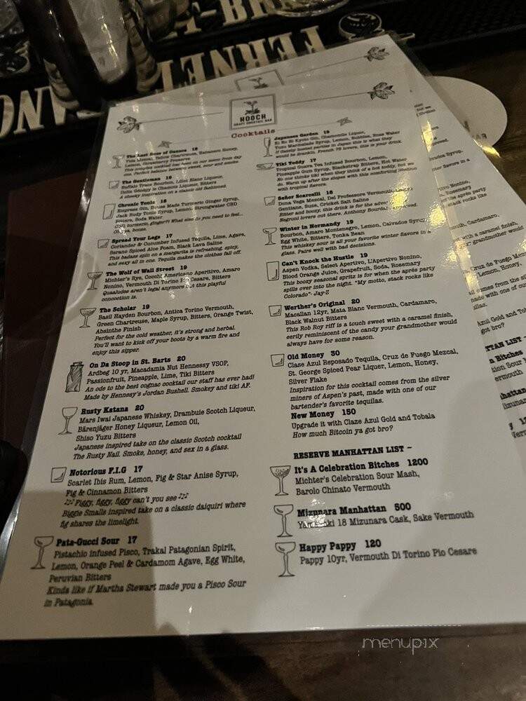 Hooch - Aspen, CO menu_pic