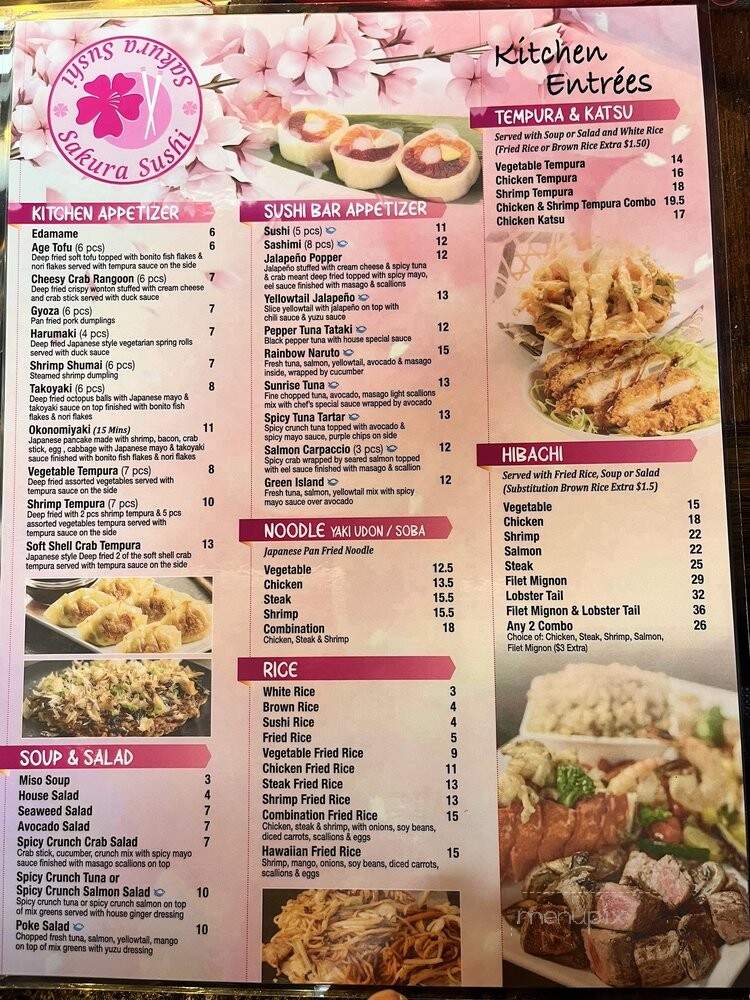 Sakura Grill - Burke, VA menu_pic