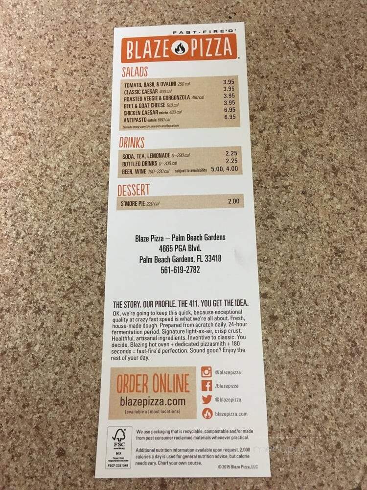 Blaze Fast-Fire'd Pizza - Palm Beach Gardens, FL menu_pic