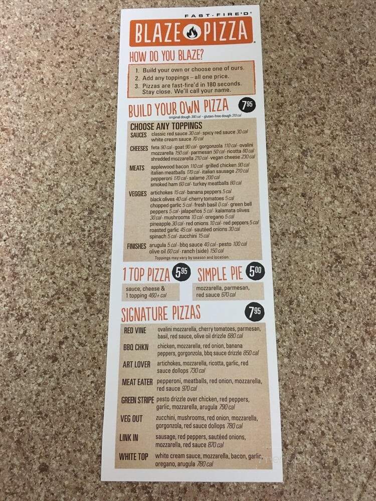 Blaze Fast-Fire'd Pizza - Palm Beach Gardens, FL menu_pic