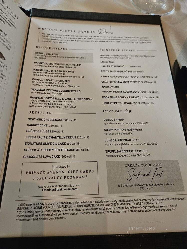 Fleming's Prime Steakhouse & Wine Bar - Pasadena, CA menu_pic