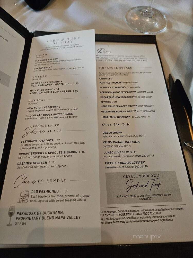 Fleming's Prime Steakhouse & Wine Bar - Pasadena, CA menu_pic